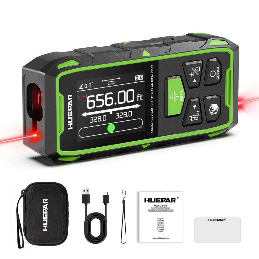 MYWISH 656 ft. Bidirectional Laser Distance Measure, Rechargeable