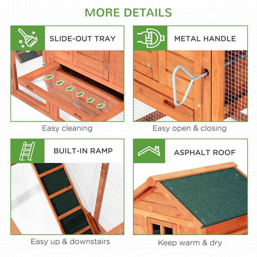 Large Dual Wooden Chicken Coop with Nesting Boxes and Ramps