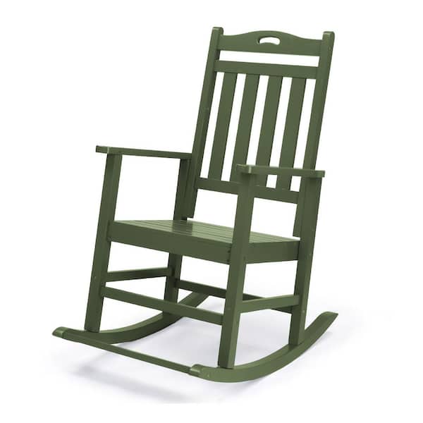 Karl home Green Solid Wood Outdoor Rocking Chair with Footrest ...