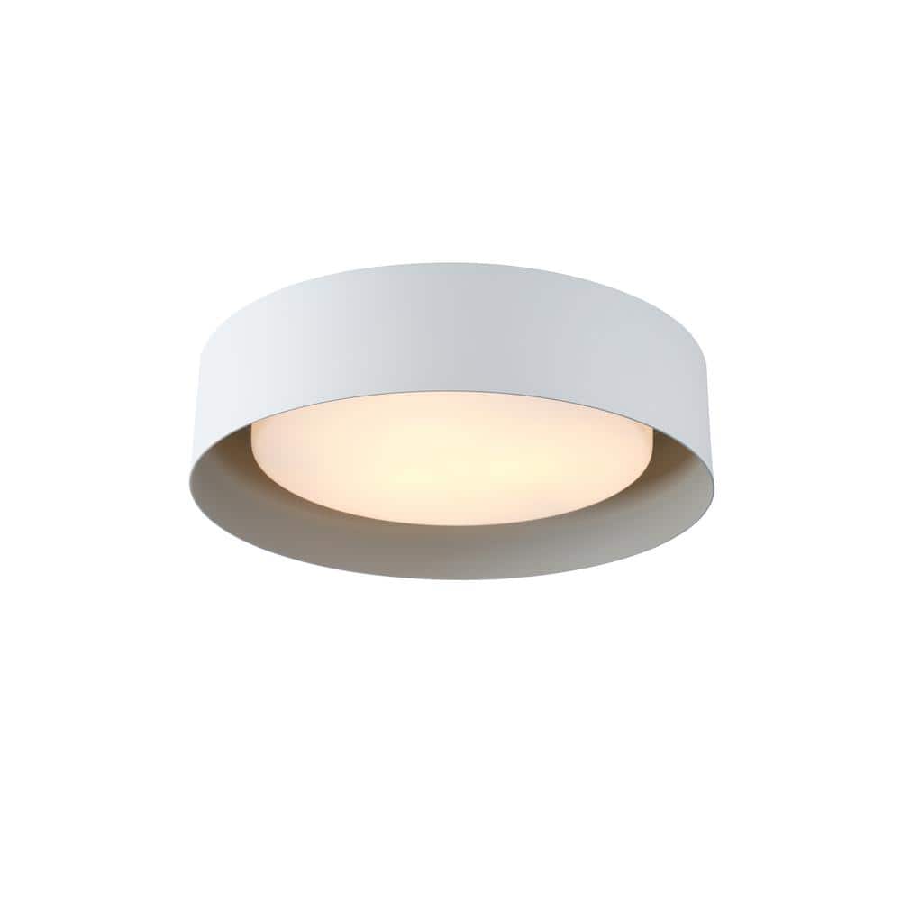 Lynch 16" White and Gray Glass Flush Mount Ceiling Light