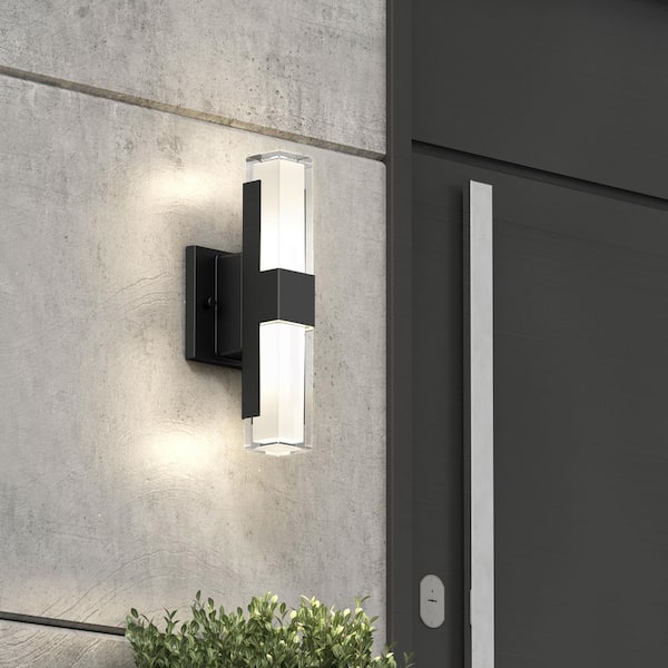 Artika Gemini Black Modern 3 CCT Integrated LED Exterior Hardwired