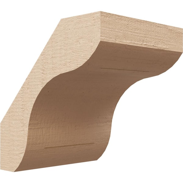 Ekena Millwork 5 in. x 6 in. x 6 in. Stanfield Rough Cedar Woodgrain Timberthane Polyurethane Knee Brace, Primed