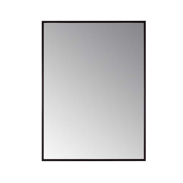 ROSWELL Viella 24 in. W x 32 in. H Rectangular Aluminum Framed Wall Bathroom Vanity Mirror in Black