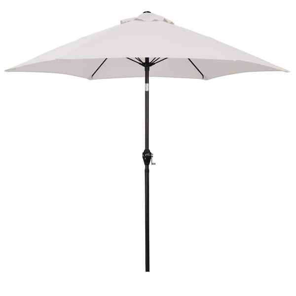 Astella 9 ft. Aluminum Market Patio Umbrella with Fiberglass Ribs, Crank Lift and Push-Button Tilt in Natural Polyester