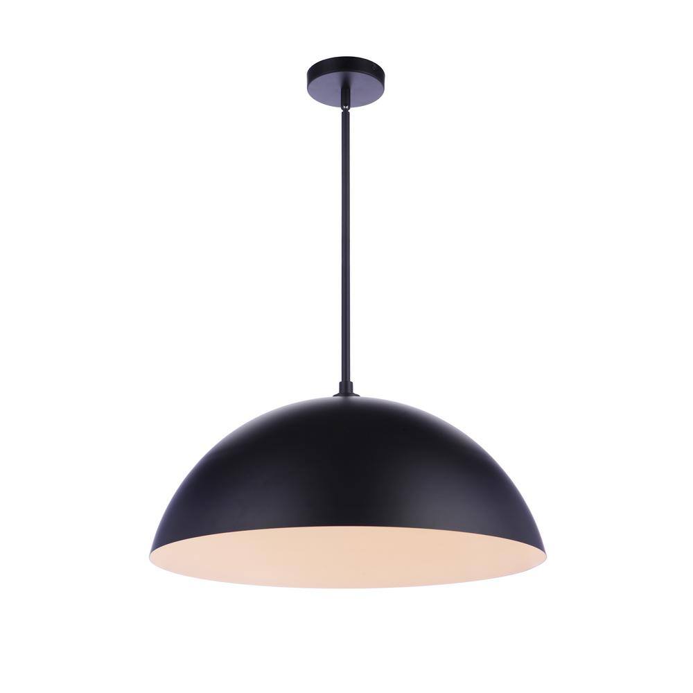 Matte Black 23.25" Dome LED Pendant Light