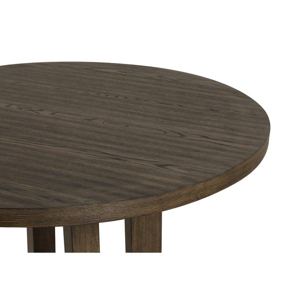 47" Round Brown Reclaimed Wood Dining Table