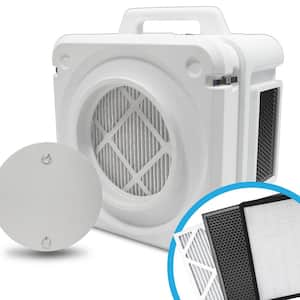 3-Stage White HEPA Air Scrubber w/Daisy Chain Capabilities for Large Rooms up to 735 sq. ft., Includes Extra Filter Pack