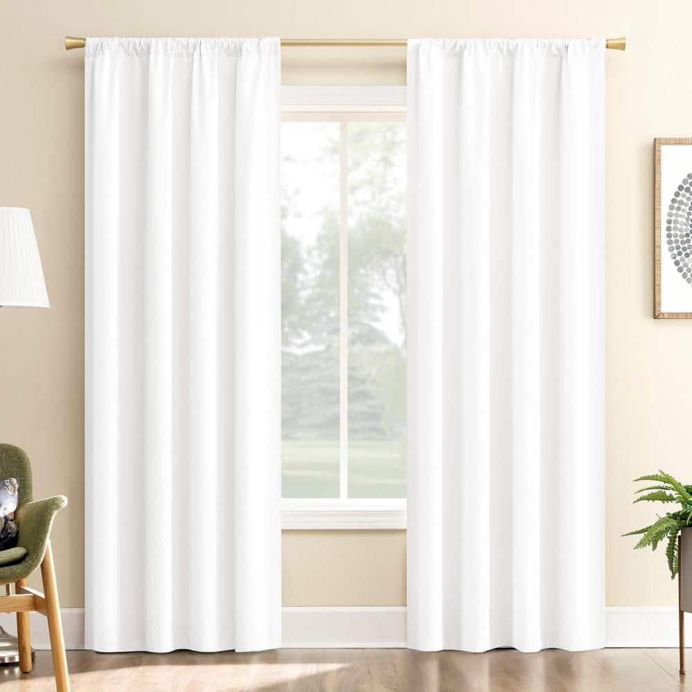 Karina Textured White Faux Linen 40 in. W x 63 in. L Rod Pocket Blackout Curtain (Single Panel) price history on PriceWatchPro