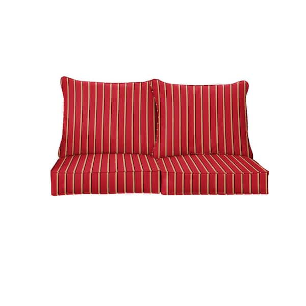 SORRA HOME 27 x 23 Sunbrella Harwood Crimson Deep Seating Indoor/Outdoor Loveseat Cushion