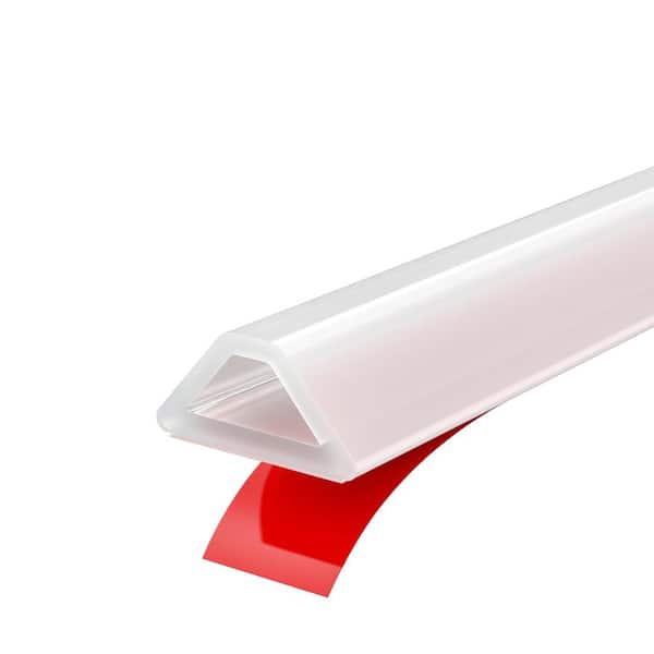 67 in. Self-Adhesive Silicone Shower Threshold Water Dam for Walk-In and Curbless Showers, Transparent