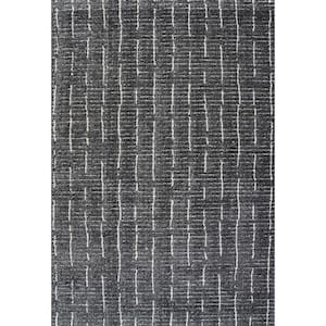 Masai 5 ft. 3 in. X 7 ft. 7 in. Black/White Geometric Indoor Area Rug