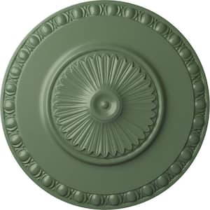 23-1/2" x 3-1/4" Lyon Urethane Ceiling Medallion (Fits Canopies upto 3-5/8"), Hand-Painted Athenian Green