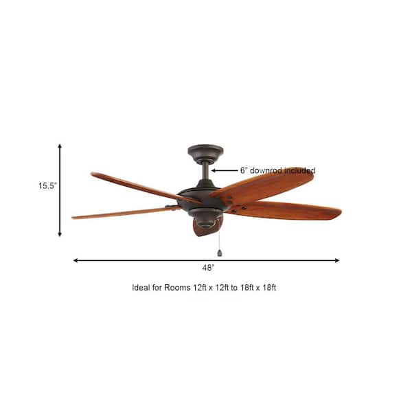 Home Decorators Collection Altura 48 In Indoor Outdoor Oil Rubbed Bronze Ceiling Fan With Downrod And Reversible Motor Light Kit Adaptable 51748 - Home Decorators Altura Light Kit