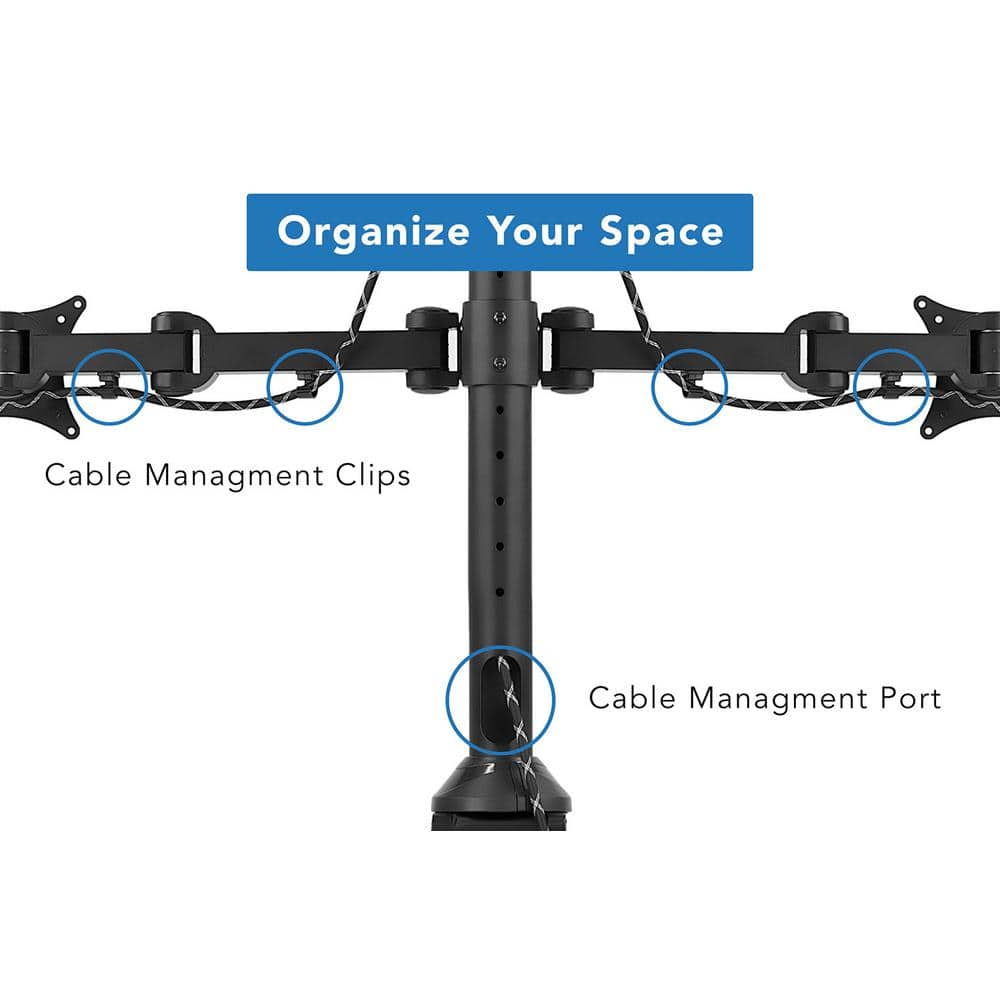 Dual Monitor Aluminum Alloy Desk Mount with C-Clamp Base