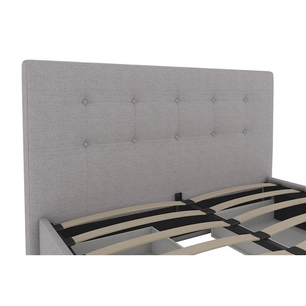 Dorel Home Furnishings Ryan Black Linen Upholstered Queen Bed