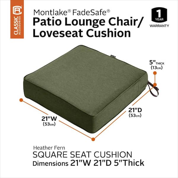 Classic Accessories Montlake FadeSafe 20 in. W x 24 in. H Outdoor Dining Chair  Cushion with Back in Heather Fern 62-055-HFERN-EC - The Home Depot