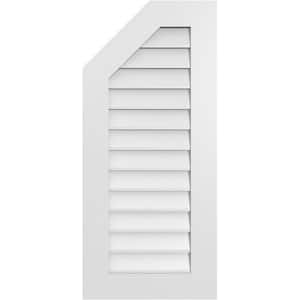 18 in. x 40 in. Octagonal Surface Mount PVC Gable Vent: Decorative with Standard Frame