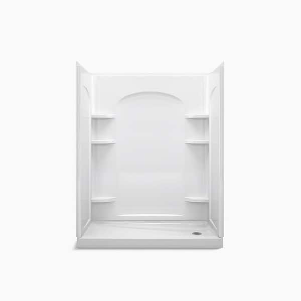 Sterling Ensemble Curve 60 in. x 30 in. x 75-3/4 in. Shower Stall in White