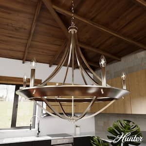 Perch Point 6-Light Brushed Nickel Candlestick Chandelier
