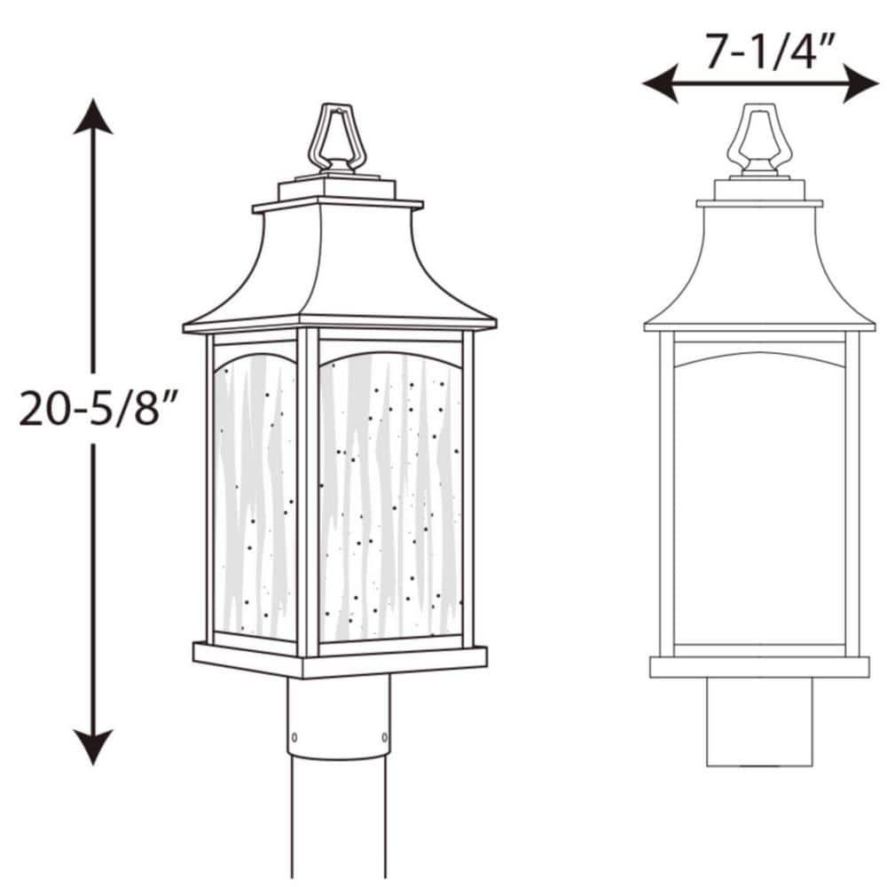 Maison Oil Rubbed Bronze Outdoor Post Lantern with Clear Water Seeded Glass