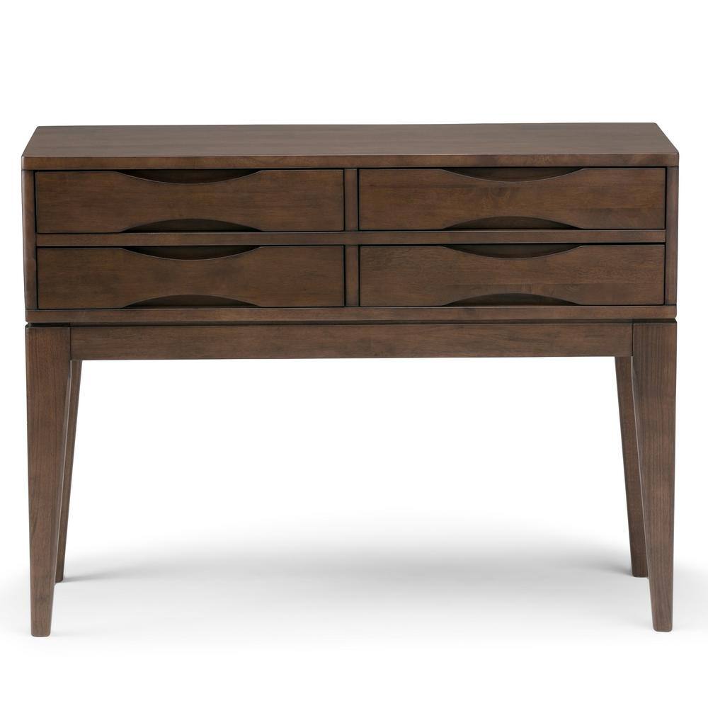 Harper 40" Walnut Brown Solid Wood Hallway Console Table with Storage