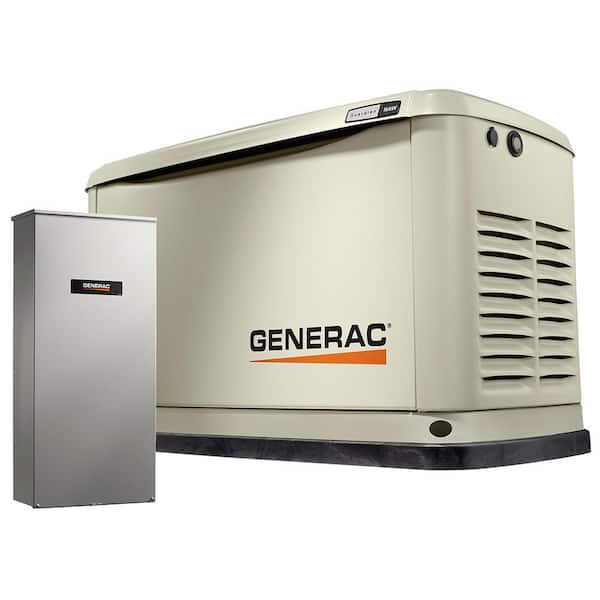 Generac 16,000-Watt (LP)/16,000-Watt (NG) Air Cooled Standby Generator with 16 Circuit 100 Amp Automatic Transfer Switch