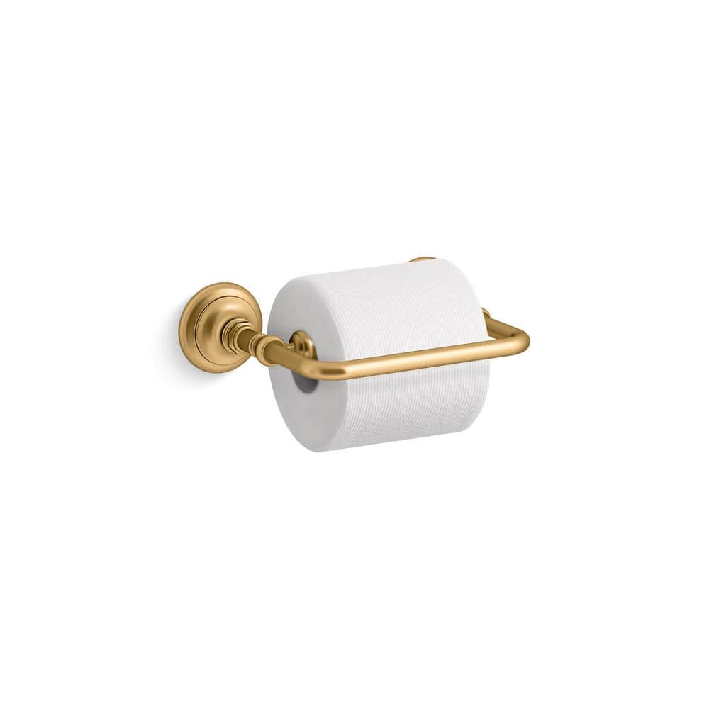 Artifacts Brushed Gold Metal Pivoting Toilet Paper Holder