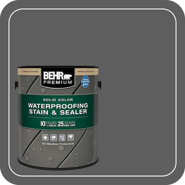 1 gal. #N520-6 Asphalt Gray Solid Color Waterproofing Exterior Wood Stain and Sealer