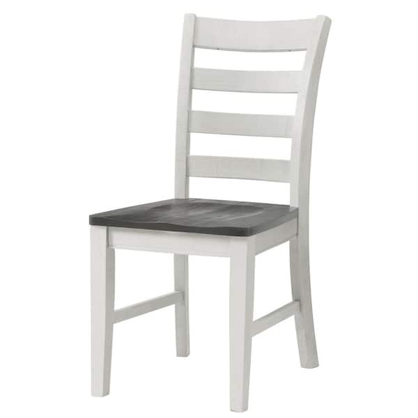 Martin Svensson Home Monterey White Stain and Grey Solid Wood Dining Chair (Set of 2)
