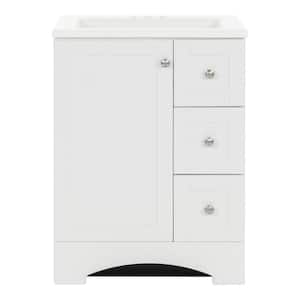 Lancaster 25 in. Single Sink White Bath Vanity with White Cultured Marble Top (Assembled)