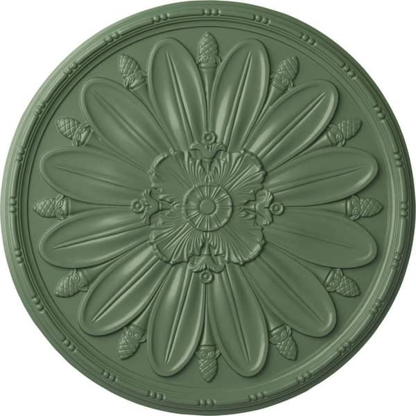 Ekena Millwork 1-7/8" x 40" x 40" Polyurethane Delfina Ceiling, Hand-Painted Athenian Green