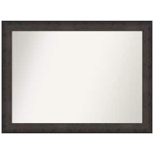 Dappled Black Brown 43.5 in. W x 32.5 in. H Non-Beveled Modern Rectangle Wood Framed Wall Mirror in Black