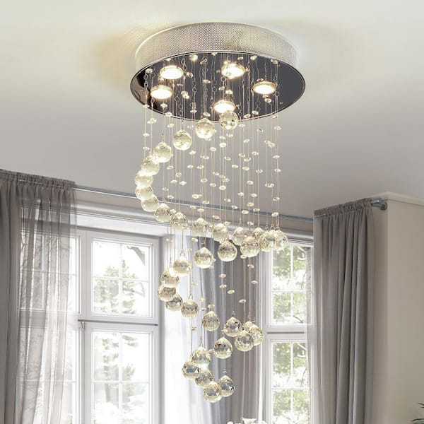 Maxax Albany 5-Light Clear Unique Tiered Chandelier with Crystal Accents