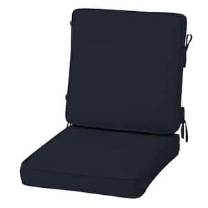 Modern 20 in. x 20 in. Acrylic Outdoor Dining Chair Cushion, Classic Navy Blue