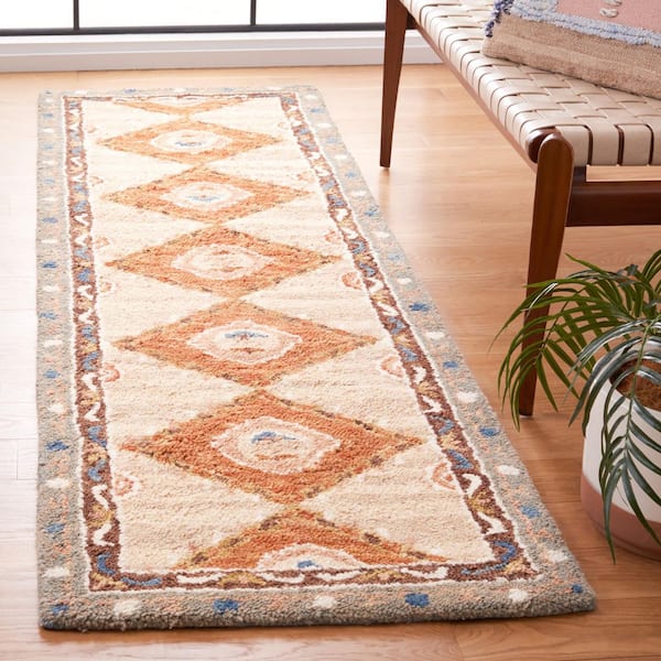Aspen 2 ft. x 8 ft. Brown/Blue Geometric Runner Rug
