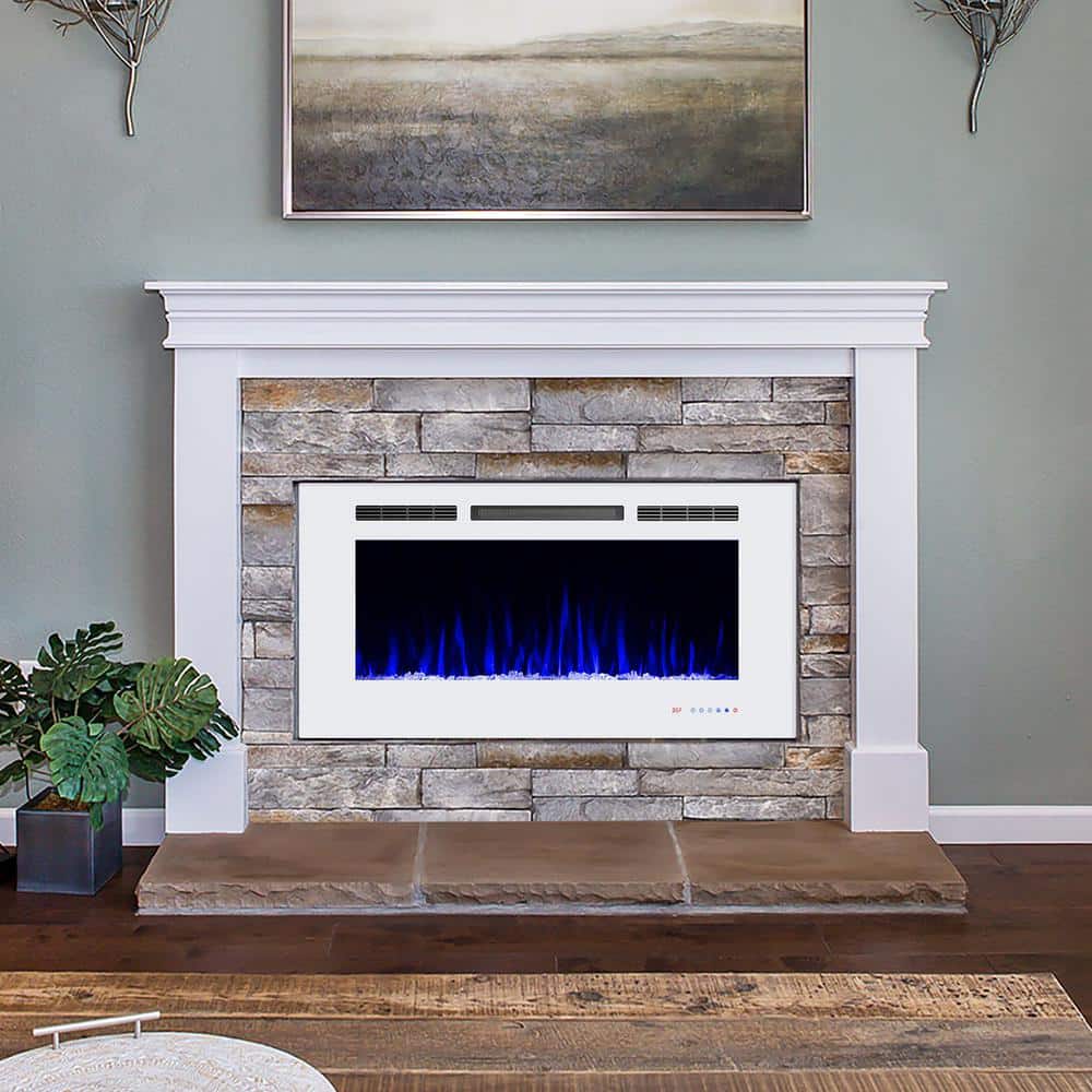 42 in. 400 sq. ft. Recessed Electric Fireplace Insert