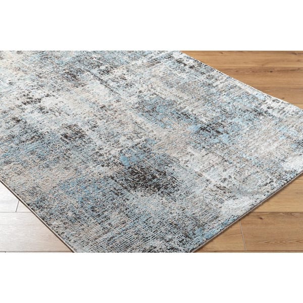 Allegro Blue/Charcoal/Ivory Abstract 5 ft. x 7 ft. Indoor Area Rug