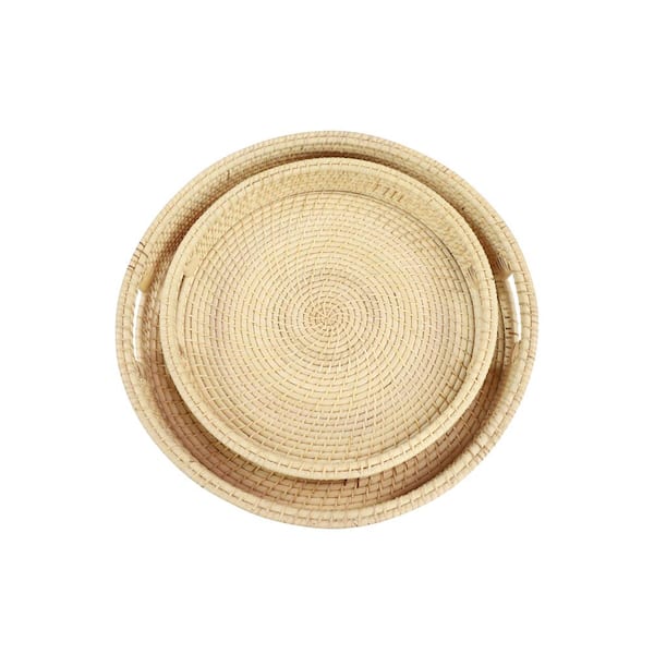 Light Wood Round Tray– LINEN & SAND