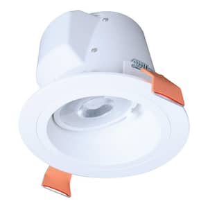 6 in. Selectable CCT 2700K to 5000K Integrated LED White Recessed Light, Sloped Ceiling Trim, LED direct mount module
