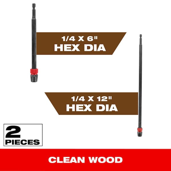 DIABLO 1/4 in. x 6 in. Universal Quick Release Extension and 1/4 in. x 12 in. Universal Quick Release Extension (2-Pack)