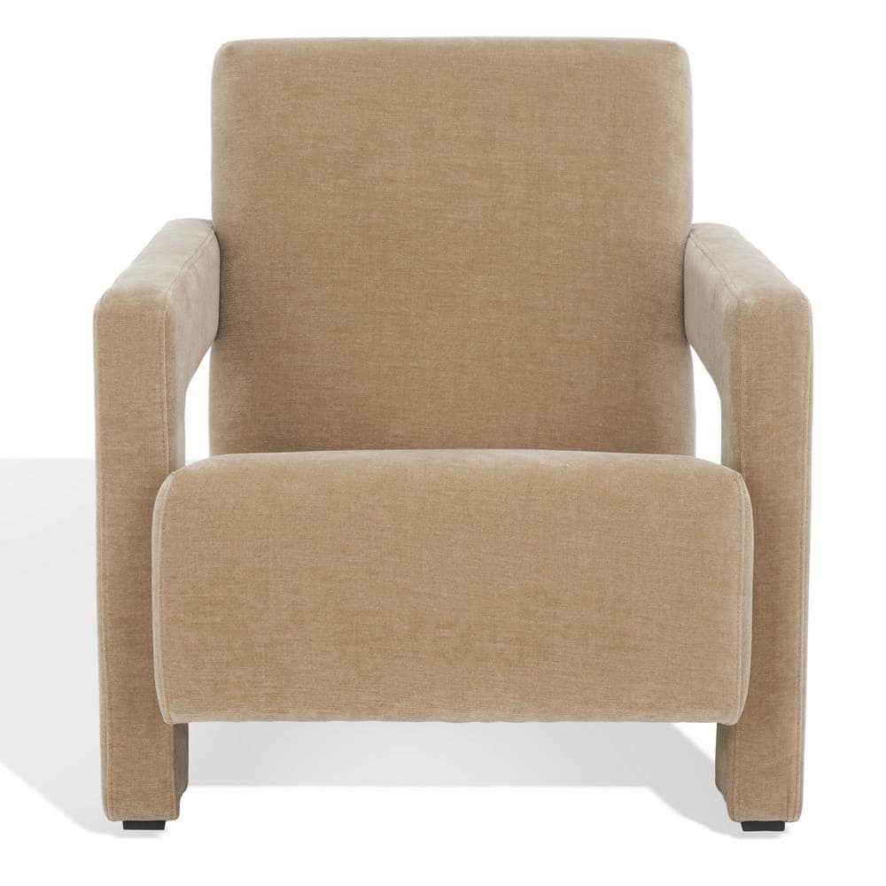Taylor Light Brown Velvet Upholstered Accent Chair