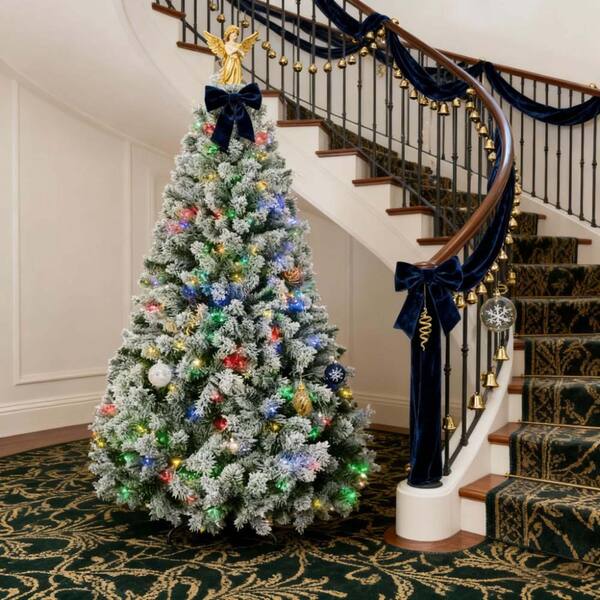 JUJABU 88.5 in. H Holiday Green Artificial Christmas Tree with