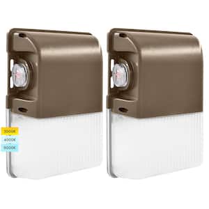 25-Watt Equivalent Integrated LED Bronze Dusk to Dawn Wall Pack Light 3CCT 1800/2400/3000LM Selectable Dimmable 2-Pack