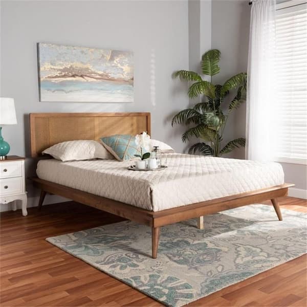 HOME IMPORTS EMPORIUM Brown Frame Full Size Platform Bed, Durable Platform Bed for All Spaces, Space-Saving Modern Platform Bed