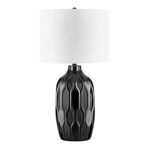 Dunbarton 25 in. Black Table Lamp with Ceramic Base
