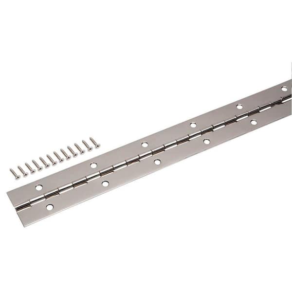 Everbilt 1-1/2 in. x 72 in. Bright Nickel Continuous Hinge