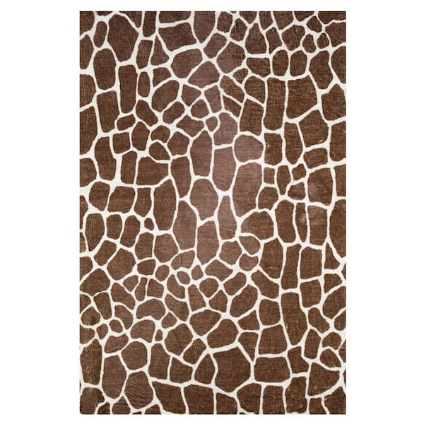HomeRoots 5 X 8 Brown Animal Print Runner Rug