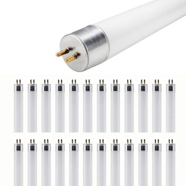 8-Watt 12 in. T5 G5 Linear Fluorescent Tube Light Bulb, Bright White 3000K (24-Pack)