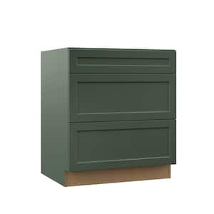 Designer Series Melvern 30 in. W 24 in D 34.5 in. H Assembled Shaker Pots and Pans Drawer Base Kitchen Cabinet in Forest