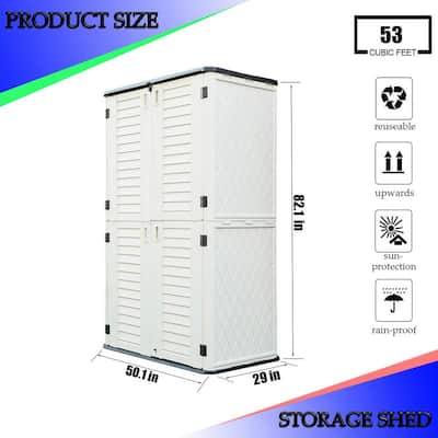 Professional Install 4.1 ft. W x 2.4 ft. D Plastic Horizontal Resin Double Door Storage Shed (9.84 sq. ft.)